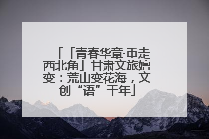 「青春华章·重走西北角」甘肃文旅嬗变：荒山变花海，文创“语”千年
