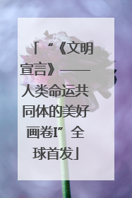 “《文明宣言》——人类命运共同体的美好画卷I”全球首发