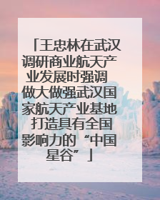 王忠林在武汉调研商业航天产业发展时强调 做大做强武汉国家航天产业基地 打造具有全国影响力的“中国星谷”