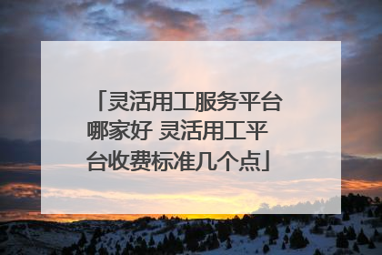 灵活用工服务平台哪家好 灵活用工平台收费标准几个点