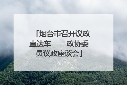 烟台市召开议政直达车——政协委员议政座谈会