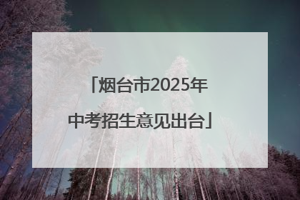 烟台市2025年中考招生意见出台