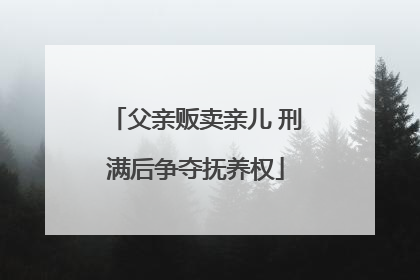 父亲贩卖亲儿 刑满后争夺抚养权