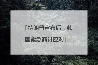 特朗普宣布后，韩国紧急商讨应对