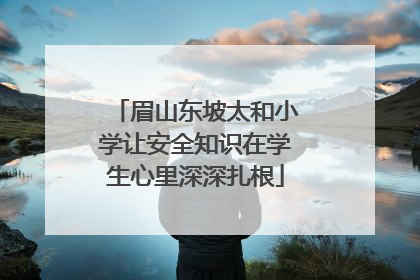 眉山东坡太和小学让安全知识在学生心里深深扎根