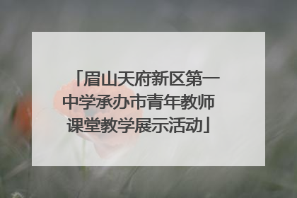 眉山天府新区第一中学承办市青年教师课堂教学展示活动