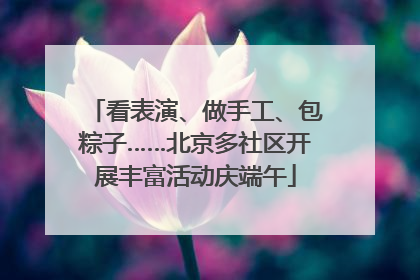 看表演、做手工、包粽子……北京多社区开展丰富活动庆端午