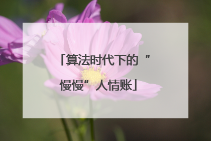 算法时代下的“慢慢”人情账