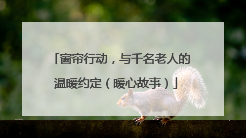 窗帘行动，与千名老人的温暖约定（暖心故事）