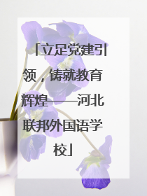 立足党建引领，铸就教育辉煌——河北联邦外国语学校