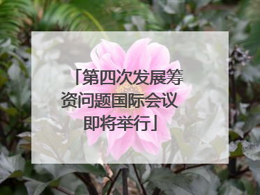 第四次发展筹资问题国际会议即将举行