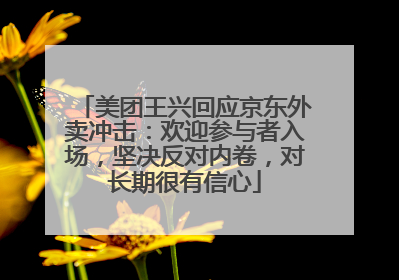 美团王兴回应京东外卖冲击：欢迎参与者入场，坚决反对内卷，对长期很有信心
