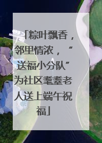 粽叶飘香，邻里情浓，“送福小分队”为社区耄耋老人送上端午祝福