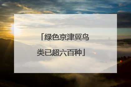 绿色京津冀鸟类已超六百种