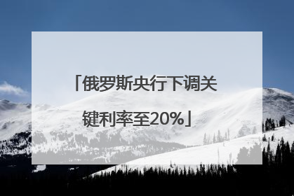俄罗斯央行下调关键利率至20%