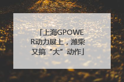 上海GPOWER动力展上，潍柴又搞“大”动作