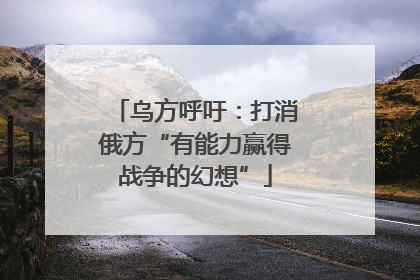 乌方呼吁：打消俄方“有能力赢得战争的幻想”