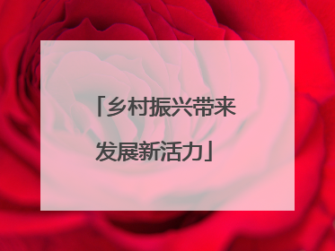 乡村振兴带来发展新活力