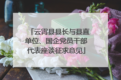 云霄县县长与县直单位、国企党员干部代表座谈征求意见