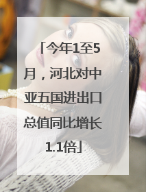 今年1至5月，河北对中亚五国进出口总值同比增长1.1倍