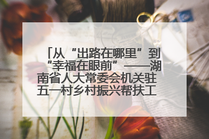 从“出路在哪里”到“幸福在眼前”——湖南省人大常委会机关驻五一村乡村振兴帮扶工作队书写振兴答卷