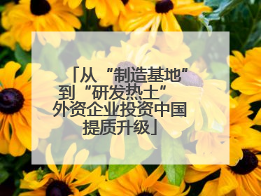 从“制造基地”到“研发热土” 外资企业投资中国提质升级