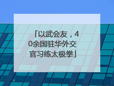 以武会友，40余国驻华外交官习练太极拳