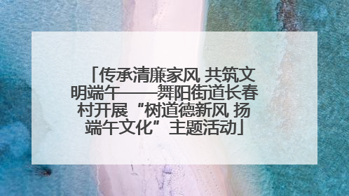 传承清廉家风 共筑文明端午——舞阳街道长春村开展“树道德新风 扬端午文化”主题活动