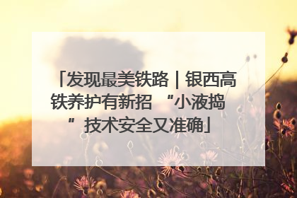 发现最美铁路｜银西高铁养护有新招 “小液捣”技术安全又准确