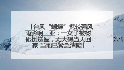 台风“蝴蝶”携较强风雨影响三亚：一女子被树砸倒送医，无大碍当天回家 当地已紧急清障
