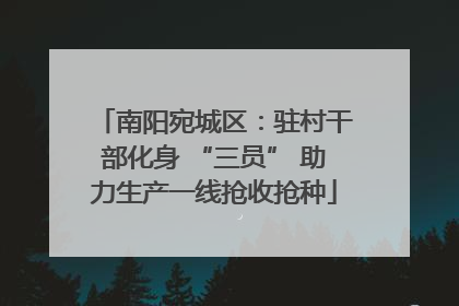 南阳宛城区：驻村干部化身 “三员” 助力生产一线抢收抢种