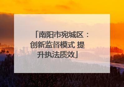 南阳市宛城区：创新监督模式 提升执法质效
