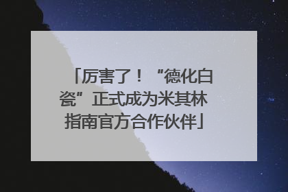 厉害了！“德化白瓷”正式成为米其林指南官方合作伙伴
