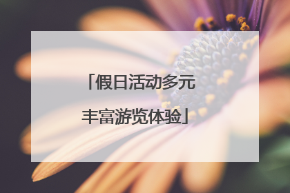 假日活动多元 丰富游览体验