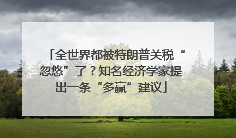 全世界都被特朗普关税“忽悠”了？知名经济学家提出一条“多赢”建议