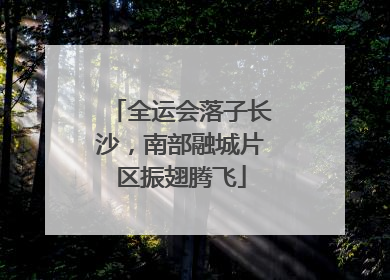 全运会落子长沙，南部融城片区振翅腾飞