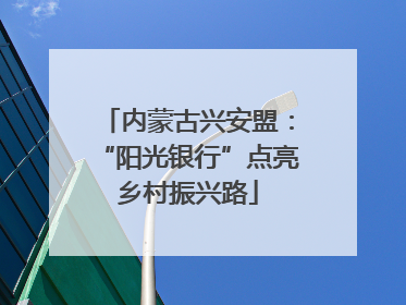 内蒙古兴安盟：“阳光银行”点亮乡村振兴路