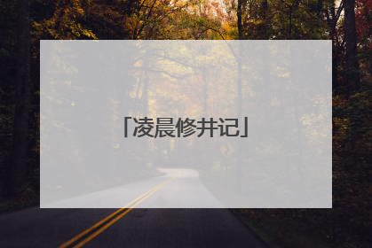 凌晨修井记
