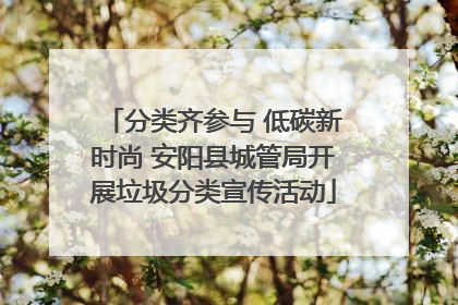 分类齐参与 低碳新时尚 安阳县城管局开展垃圾分类宣传活动