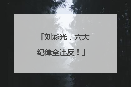 刘彩光，六大纪律全违反！