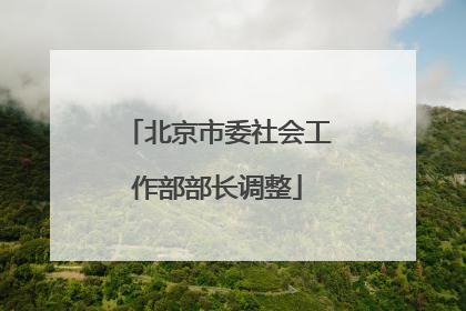 北京市委社会工作部部长调整