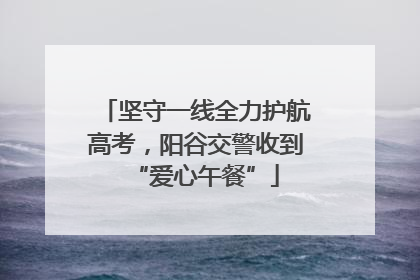 坚守一线全力护航高考，阳谷交警收到“爱心午餐”