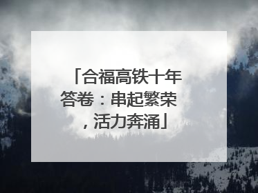合福高铁十年答卷：串起繁荣，活力奔涌
