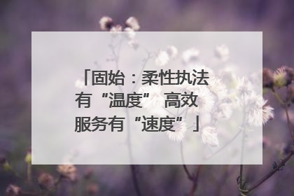 固始：柔性执法有“温度” 高效服务有“速度”
