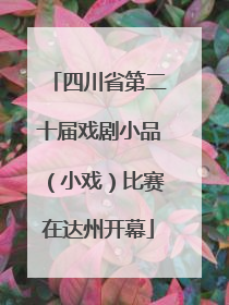 四川省第二十届戏剧小品（小戏）比赛在达州开幕