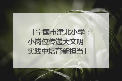 宁国市津北小学：小岗位传递大文明 实践中培育新担当