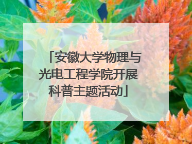 安徽大学物理与光电工程学院开展科普主题活动