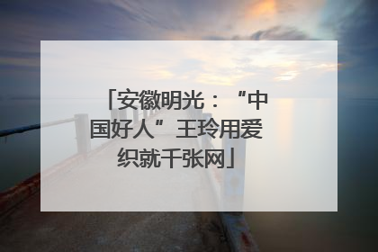 安徽明光：“中国好人”王玲用爱织就千张网