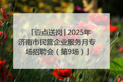 壹点送岗│2025年济南市民营企业服务月专场招聘会（第9场）