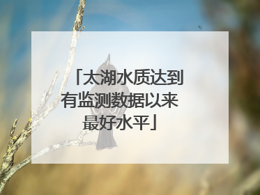 太湖水质达到有监测数据以来最好水平